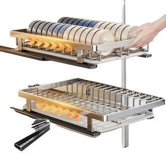 OEM Scolapiatti, Design Espandibile, Organizzazione Salvaspazio, 2 Pezzi
