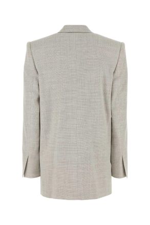 Philosophy di Lorenzo Serafini Womens Melange Light Grey Stretch Wool Blend Blazer Fantasiabianco Giacche E Gilet