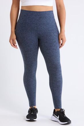 Zella Renew High Waist Leggings in Navy Armada Melange at Nordstrom, Size 3X