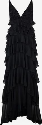 Elisabetta Franchi Langes R&uuml;schenkleid aus Gerogette Red Carpet