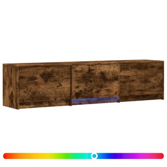 vidaXL Mueble De Tv Con Led Con Led Roble Ahumado 165 X 34 X 40 Cm Vidaxl