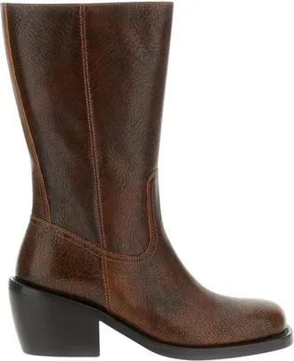 Dries Van Noten Heeled Boots - Dames - Cowboylaarzen - Bruin - 38 EU - Leer - Schoenen