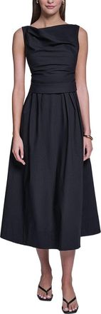 Halston Heritage Sleeveless Cotton Pleated Fit And Flare