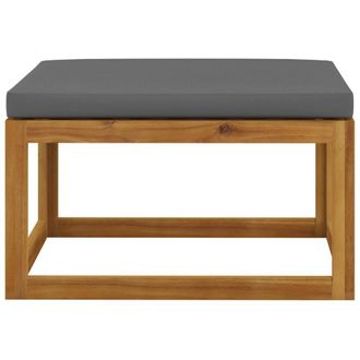 Berkfield Home Beautiful Footrest with Dark Grey Cushion Solid Wood Acacia