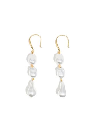 Bimba & Lola faux-pearl drop earrings - women - glass/Brass - One Size - Gold