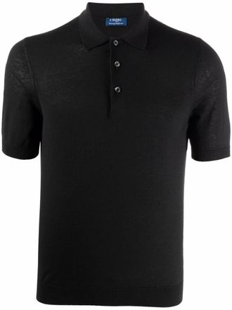 Barba short-sleeve silk polo shirt - men - Silk - 54 - Black