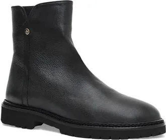 Aquatalia Misty Waterproof Bootie in Black Leather at Nordstrom, Size 10.5