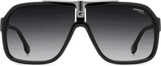 Carrera 64mm Oversize Gradient Navigator Sunglasses in Black Ruthenium/dark Grey at Nordstrom