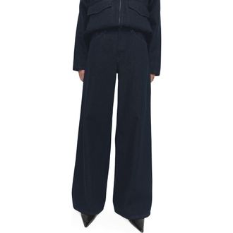 Mango High Waist Wide Leg Jeans in Open Blue at Nordstrom, Size 12