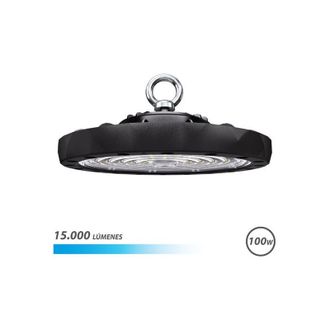 OEM Elbat Lampara Led Ufo De Techo - Potencia: 100w - Lumenes: 15000 - Luz Fria: 6500k - Ac 100-240v - Diametro: 24,9cm - Angulo Ajustable - Color Negro