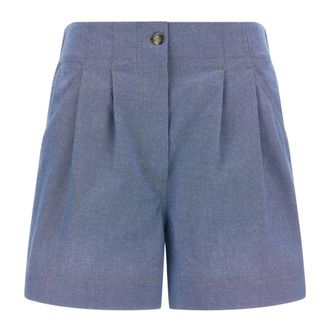 Moncler Grenoble Chambray Shorts - Dames - Denim shorts - Blauw - S - Katoen - Korte Broeken