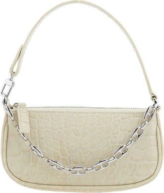 by FAR Schoudertas met krokodileffect - Dames - Schoudertassen - Beige - ONE Size - Leer - Tassen