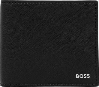 HUGO BOSS Mens Zair_8CC Leather Black Wallet - Size: ONE size