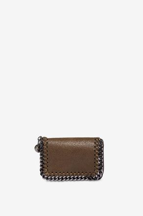 Stella McCartney Mini-Brieftasche aus veganem Wildleder Falabella
