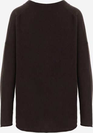 Allude Womens Cashmere Sweater Dark Brown