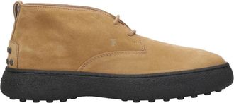 Tod's Desert Veterschoen - Heren - Veterlaarzen - Bruin - 42 1/2 EU - Leer - Schoenen