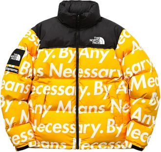 SUPREME x The North Face gewatteerd jack met letterprint - Geel