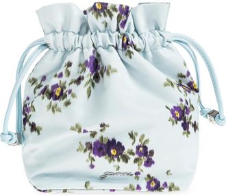 Ganni Pouch van bedrukt nylon - Dames - Schoudertassen - Blauw - ONE Size - Nylon - Tassen