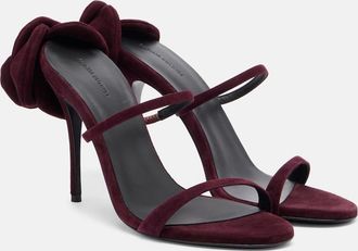 Magda Butrym Floral-appliqu&eacute; suede mules