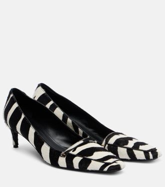 Khaite Celia 50 zebra-print calf hair pumps