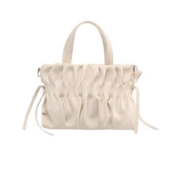 Generic Pleated Handbag for Women for Party Wedding Clutches Bag Tote Bag (White)