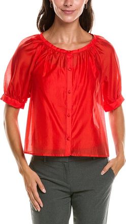 Vince Camuto Scoop Neck Button-Down Shirt