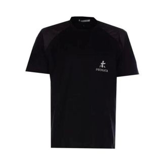 Premiata T-Shirts, male, Black, S, Cotton Jersey T-Shirt with Nylon Insert