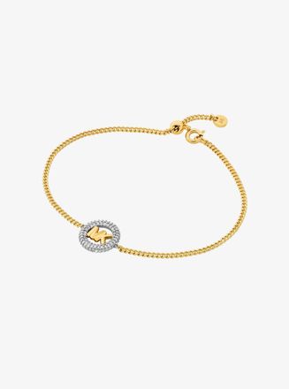 Michael Kors Pav&eacute; and Logo Charm Two-Tone Slider Bracelet