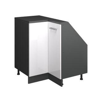 Vicco Armario Para Techo Inclinado Armario De Esquina Rion, Blanco Brillo/antracita, 75.6 X 81.6 Cm Con 1 Puerta, Vicco