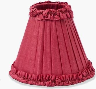 Mrs. Alice Frilled Silk Lampshade in Red at Nordstrom
