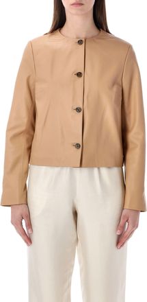 Loulou Studio Raho Smooth Leather Cropped Jacket