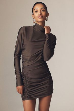 Et Ochs Fallon Long-Sleeve Mock-Neck Mini Dress