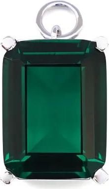 Izabel Display Oorbellen verfraaid met steen hanger - Zilver