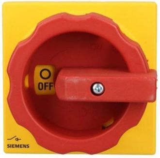 SIEMENS Interruptor Principal/de Emergencia 3p 125a 45kw Ac23a 400v Para Montaje En Panel, Perilla Amarilla-roja, 4 Orificios 3ld2804-0tk53