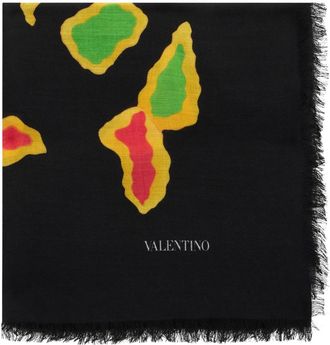 Valentino Garavani Sjaal met abstracte patronen van kasjmier en zijde - Dames - Cashmere truien - Zwart - ONE Size - Kasjmier - Truien & Vesten