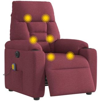 vidaXL Vidaxl - Sill&oacute;n De Masaje Reclinable El&eacute;ctrico Tela Rojo Tinto