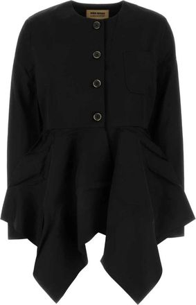 Uma Wang Zwarte viscose blend jas - Dames - Zomerjassen - Zwart - M - Jassen