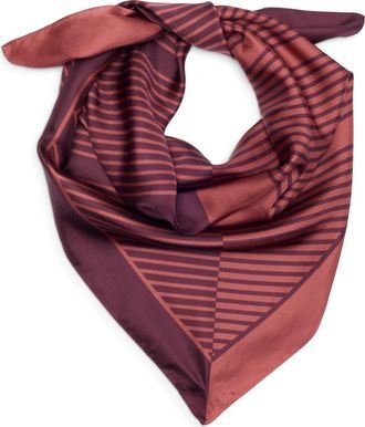 Nordstrom Printed Square Silk Scarf in Burgundy Abstract Square at Nordstrom