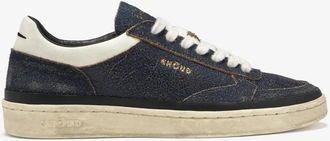 Ghoud Sneakers van gebarsten leer met su&egrave;de inzetstukken - Heren - Sneakers - Blauw - 41 EU - Leer - Schoenen