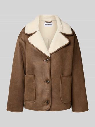 Review Jacke in Leder-Optik mit Futter aus Teddyfell in Mittelbraun, Gr&ouml;&szlig;e XL