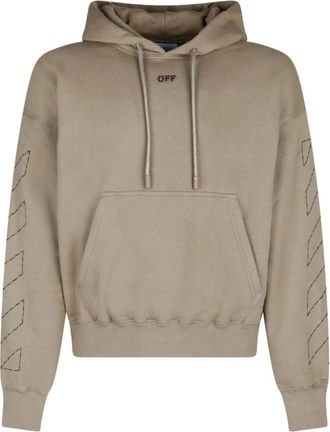 Off-white Cotton Stitch Skate Hoodie - Heren - Hoodies - Bruin - XL - Katoen - Hoodies & sweatvesten
