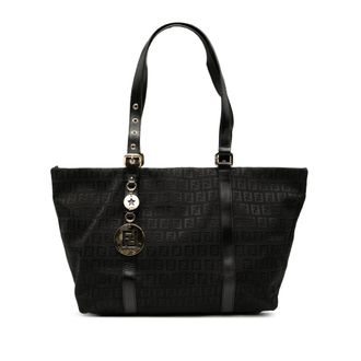 Fendi Pre-owned Womens Zucchino Canvas Superstar Tote - Black Textile - One Size