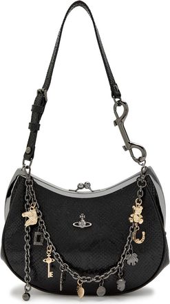 Vivienne Westwood Charm Frame Python-effect Leather Shoulder bag - Black - One Size
