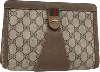 Gucci Pre-owned Canvas Clutch - Dames - Vintage Clutch - Beige - ONE Size - Vintage