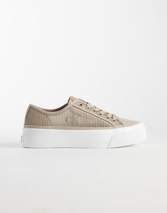 Calvin Klein Scarpe flatform stringate beige-Neutro