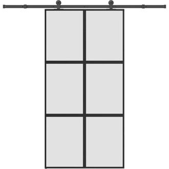 vidaXL Vidaxl - Puerta Corredera Set Herrajes Vidrio Templado Aluminio