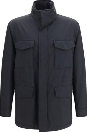 Brioni Blue Wool Oves Aries Full-Length Mens Jacket