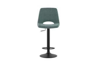 Stones Sgabello Alex Moderno Con Alzata A Gas, Seduta Ergonomica In Tessuto Easy-clean Acquamarina E Struttura In Metallo Nero - Linea Alex