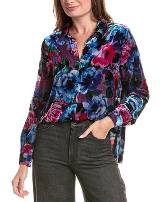 Johnny Was Velma Button-Down Silk-Blend Shirt