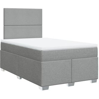 vidaXL Vidaxl - Cama Box Spring Con Colch&oacute;n Tela Gris Claro 120x200 Cm